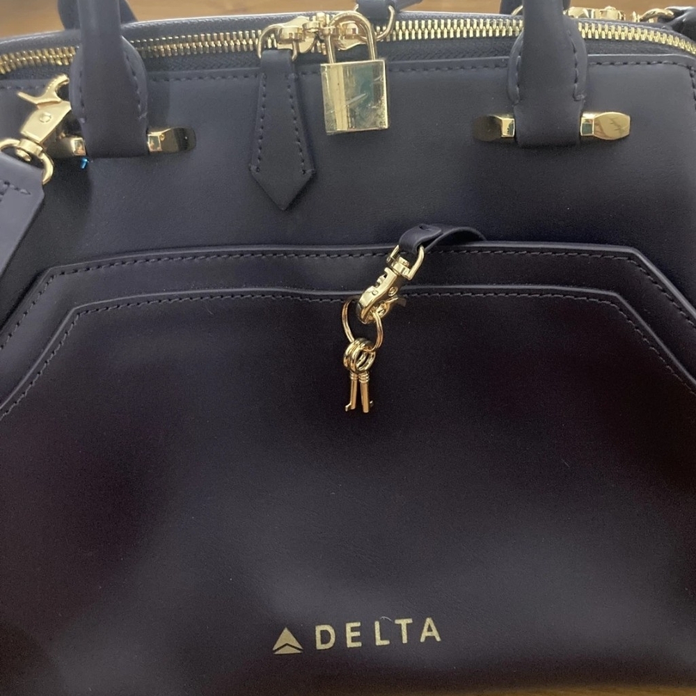 Zac Posen Delta's One Is A Kind Purple Satchel with Gold Hardware